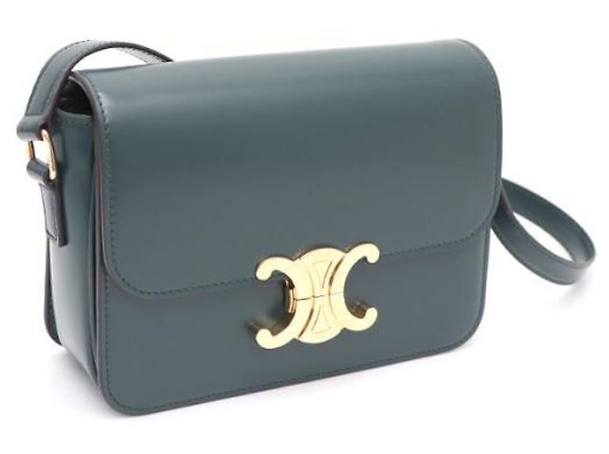 Céline Borsa a spalla e borsa a tracolla Triomphe Verde - vista 10