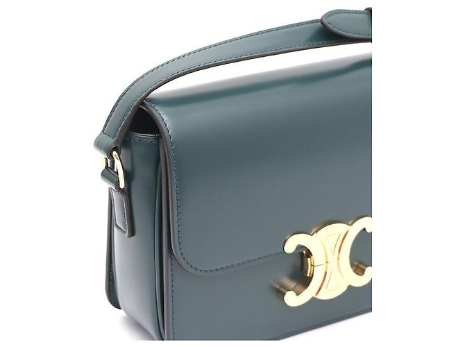 Céline Borsa a spalla e borsa a tracolla Triomphe Verde - vista 12