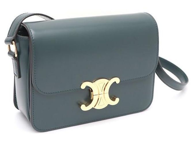 Céline Borsa a spalla e borsa a tracolla Triomphe Verde - vista 2