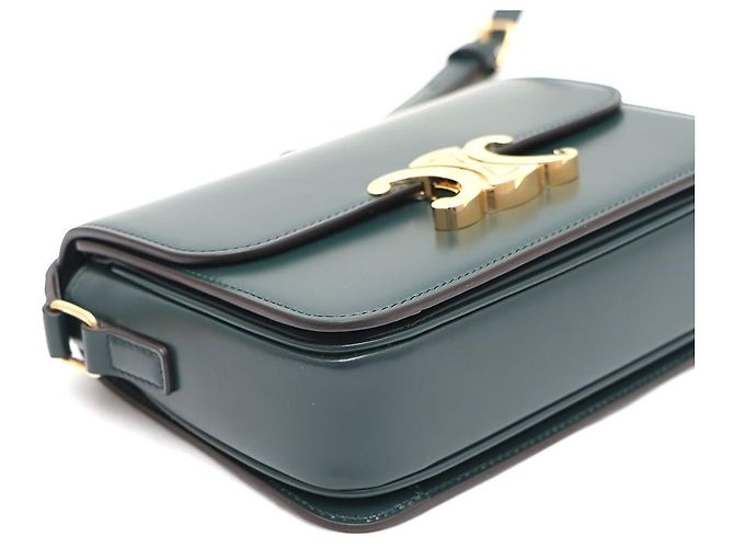 Céline Borsa a spalla e borsa a tracolla Triomphe Verde - vista 5