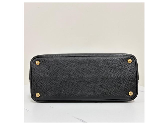 Prada Borsa Tote Doppia in Saffiano Borsa a Tracolla Nera Nero - vista 12