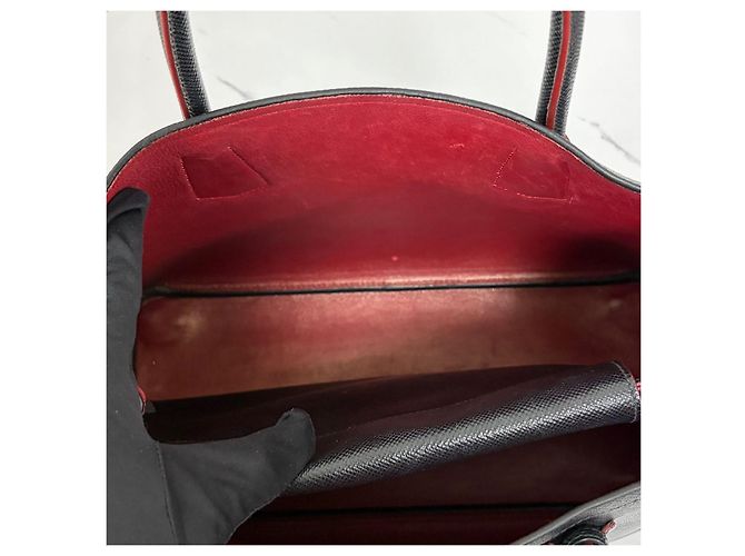 Prada Borsa Tote Doppia in Saffiano Borsa a Tracolla Nera Nero - vista 16