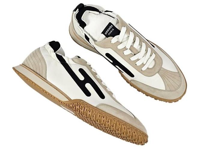 Hermès Jet Sneakers da Uomo Beige Noir Marrone - vista 10