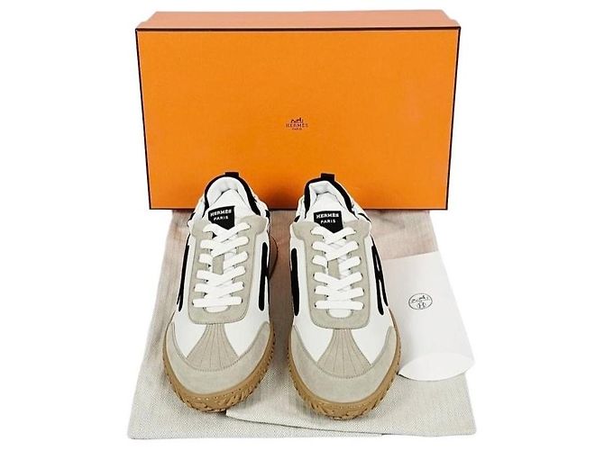 Hermès Jet Sneakers da Uomo Beige Noir Marrone - vista 15