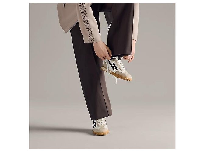 Hermès Jet Sneakers da Uomo Beige Noir Marrone - vista 3
