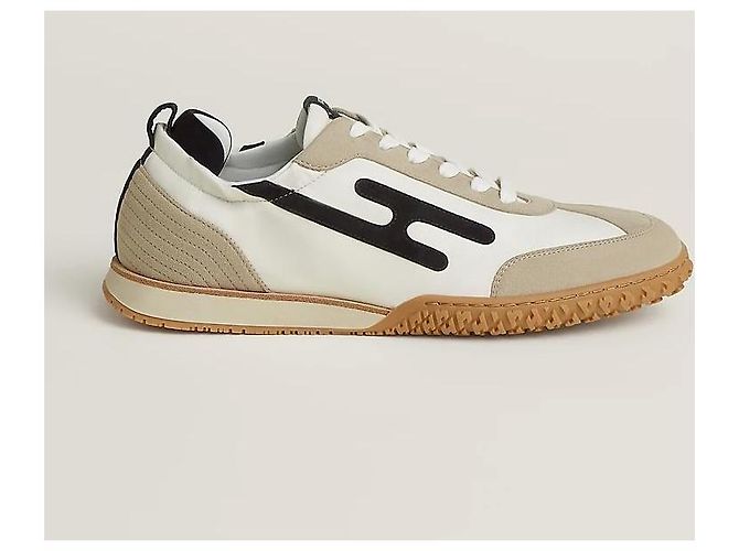 Hermès Jet Sneakers da Uomo Beige Noir Marrone - vista 4