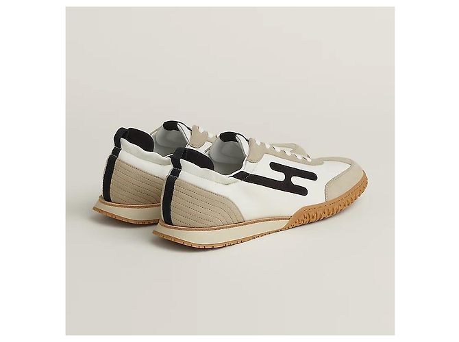 Hermès Jet Sneakers da Uomo Beige Noir Marrone - vista 5