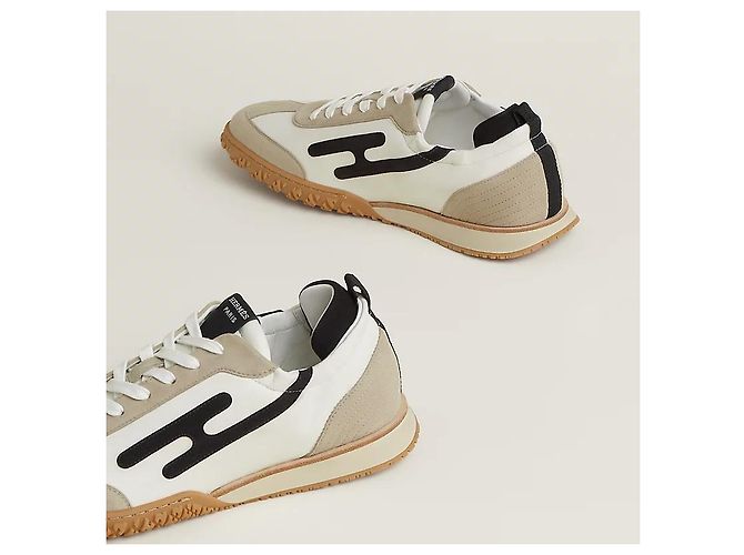 Hermès Jet Sneakers da Uomo Beige Noir Marrone - vista 6