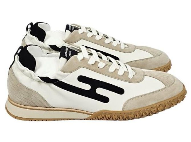 Hermès Jet Sneakers da Uomo Beige Noir Marrone - vista 9