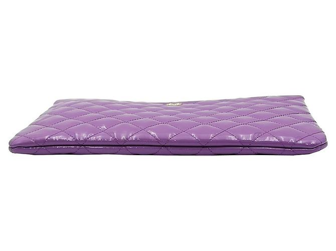 Chanel Clutch Medium in Vernice Classica Viola Porpora - vista 5