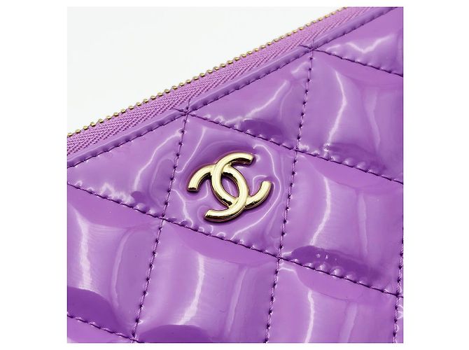 Chanel Clutch Medium in Vernice Classica Viola Porpora - vista 6