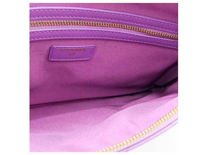 Chanel Clutch Medium in Vernice Classica Viola Porpora - vista 7