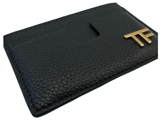 Tom Ford Logo Grained Leather Cardholder Brown - view 12