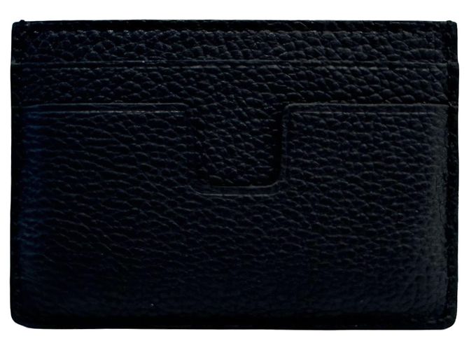 Tom Ford Logo Grained Leather Cardholder Brown - view 3