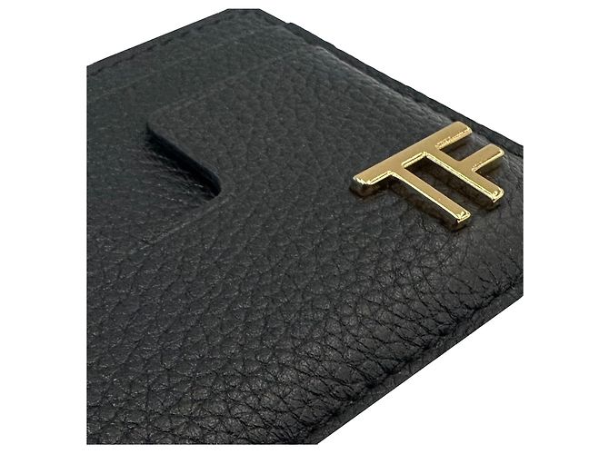 Tom Ford Logo Grained Leather Cardholder Brown - view 4