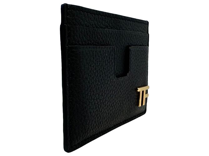 Tom Ford Logo Grained Leather Cardholder Brown - view 5