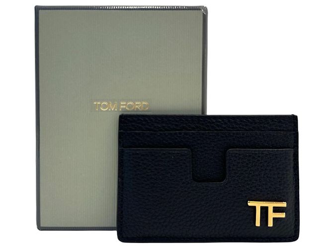Tom Ford Logo Grained Leather Cardholder Brown - view 7