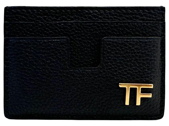 Tom Ford Logo Grained Leather Cardholder Brown - view 8