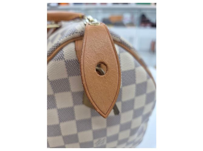 Louis Vuitton Borsa Tote Speedy Damier Azur Marrone - vista 20