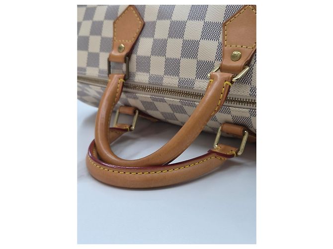 Louis Vuitton Borsa Tote Speedy Damier Azur Marrone - vista 21