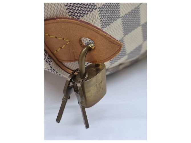 Louis Vuitton Borsa Tote Speedy Damier Azur Marrone - vista 22