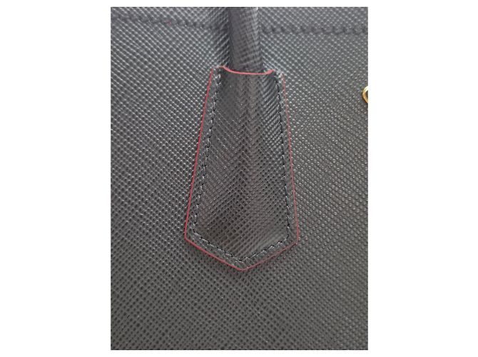 Prada Borsa Tote Doppia e a Tracolla in Saffiano Nero - vista 19