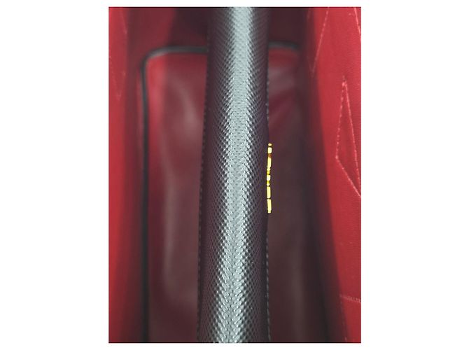 Prada Borsa Tote Doppia e a Tracolla in Saffiano Nero - vista 21