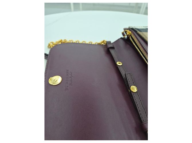Burberry Hampshire Check Leder-Schulter- und Crossbody-Tasche mit Kette Braun - Ansicht 19