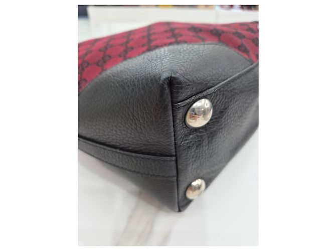 Gucci Borsa a secchiello e borsa a tracolla Jacquard Burgundy Medium Rosso - vista 15