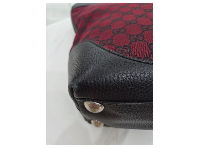 Gucci Borsa a secchiello e borsa a tracolla Jacquard Burgundy Medium Rosso - vista 18