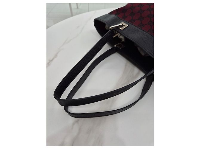 Gucci Borsa a secchiello e borsa a tracolla Jacquard Burgundy Medium Rosso - vista 19