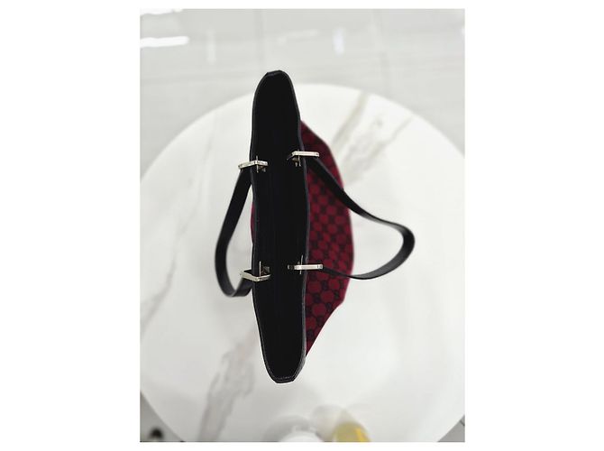 Gucci Borsa a secchiello e borsa a tracolla Jacquard Burgundy Medium Rosso - vista 9