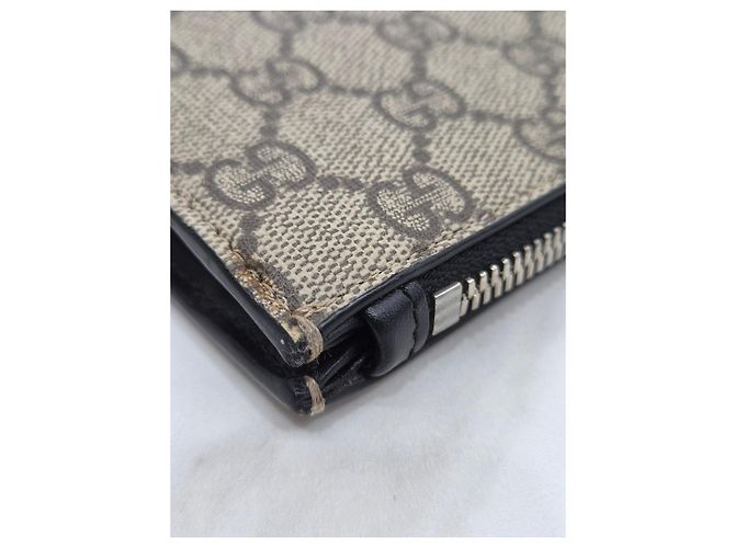 Gucci Borsa a Mano Supreme Canvas Web Strap Clutch Bag Marrone - vista 20