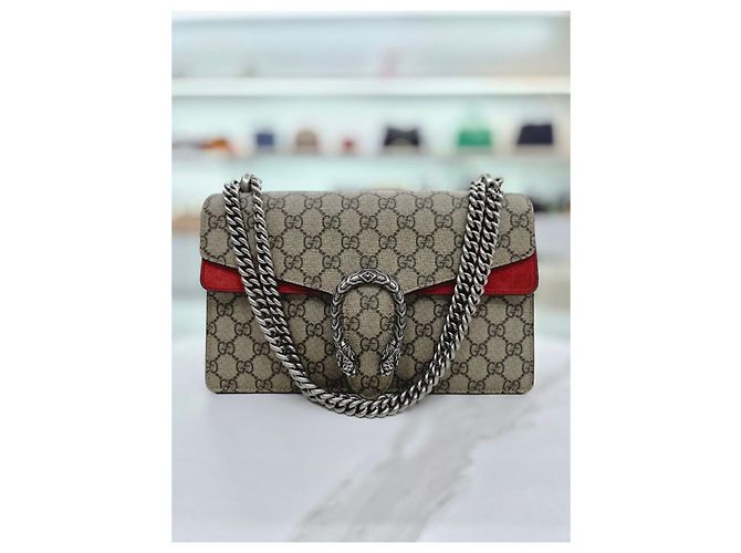Gucci Borsa a tracolla Small Dionysus GG Supreme Canvas Marrone - vista 8