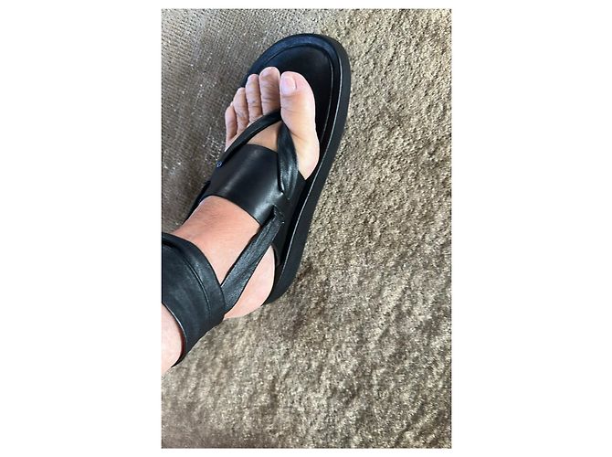Ash Sandali in pelle nera con lacci Nero - vista 11