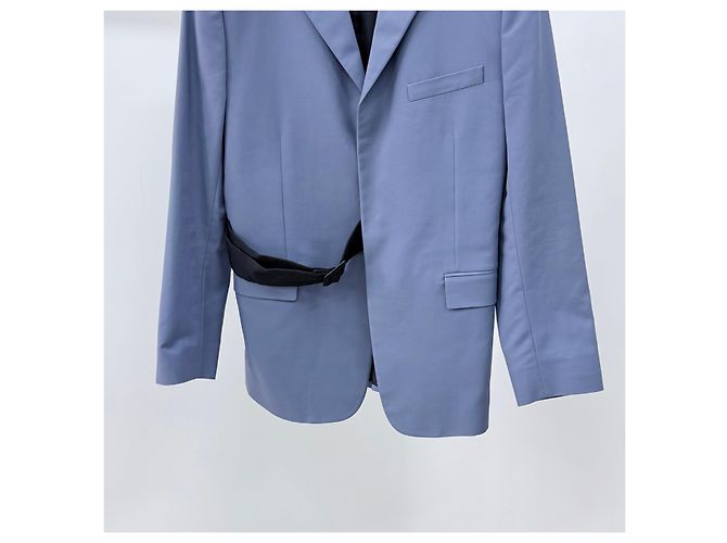 Dior Blusão de algodão ajustado com cinto Azul - vista 3