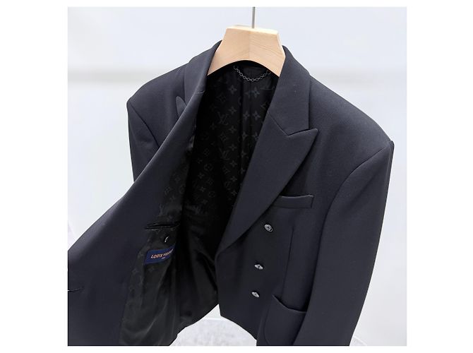 Louis Vuitton Wool Twill Blazer Jacket Black - view 6