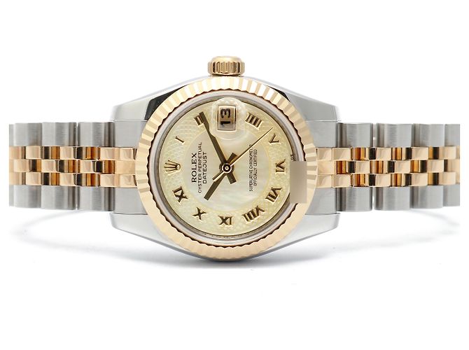 Rolex Orologio Combi Datejust da donna con decorazione in madreperla MOP e numeri romani Rosa - vista 19