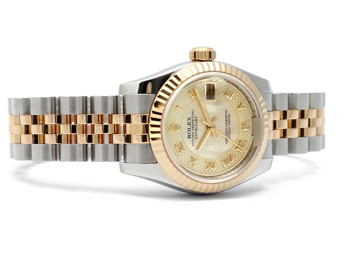 Rolex Orologio Combi Datejust da donna con decorazione in madreperla MOP e numeri romani Rosa - vista 20
