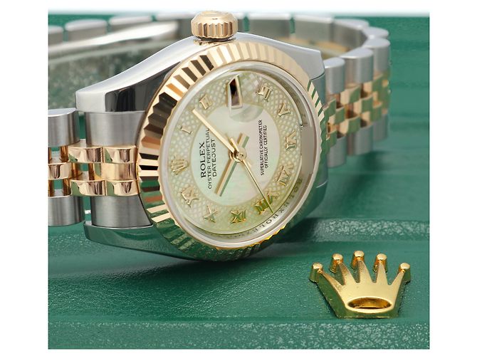 Rolex Orologio Combi Datejust da donna con decorazione in madreperla MOP e numeri romani Rosa - vista 25