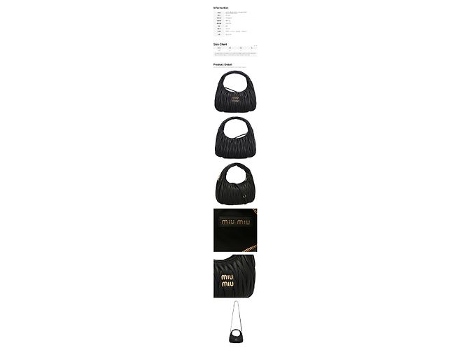 Miu Miu Borsa a Tracolla Tote Matelassé Gold Logo Nera Nero - vista 2