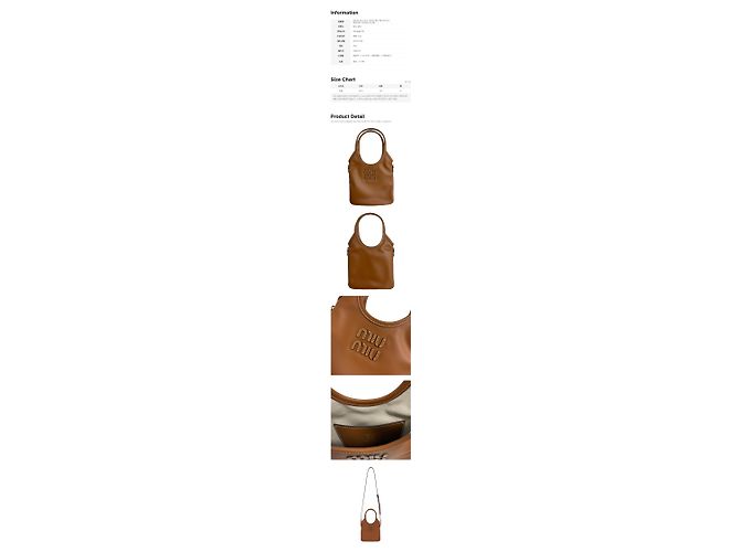 Miu Miu Ivy Lederhandtasche mit besticktem Logo Cognac Braun - Ansicht 2