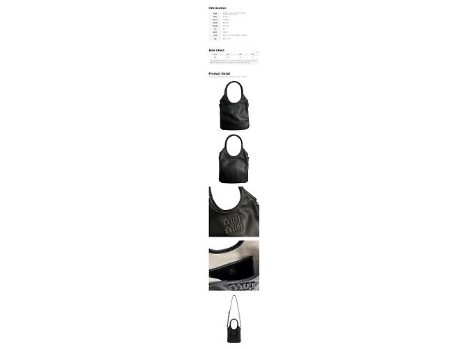 Miu Miu Ivy Lederhandtasche mit besticktem Logo Schwarz - Ansicht 2