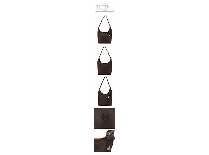 Miu Miu Borsa bucket con logo ricamato Marrone scuro - vista 2
