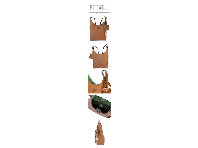 Miu Miu Mini borsa a secchiello crossbody con logo ricamato Marrone - vista 2
