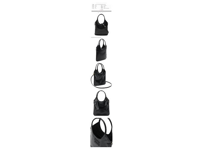 Miu Miu Ivy Lederhandtasche mit besticktem Logo Schwarz - Ansicht 2