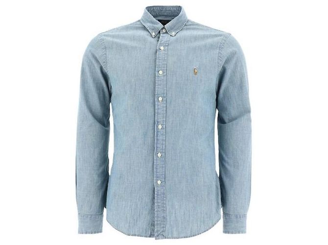 Ralph Lauren Camicia in chambray con logo Pony ricamato - vista 3
