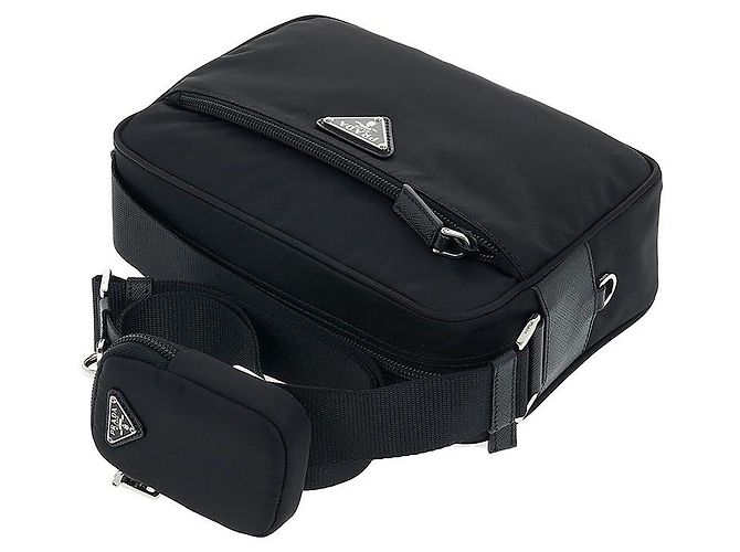 Prada Borsa a tracolla in nylon da donna Nero - vista 4