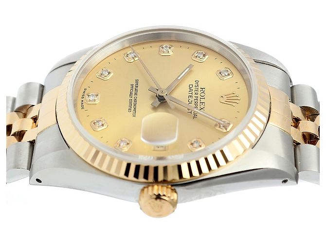 Rolex Orologio combinazione da uomo Datejust After Diamond Champagne Gold D'oro - vista 11