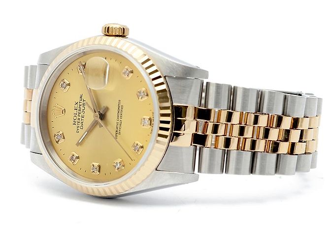 Rolex Orologio combinazione da uomo Datejust After Diamond Champagne Gold D'oro - vista 18